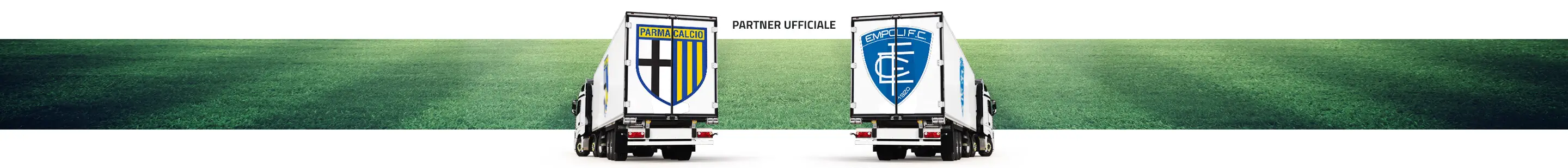 Semirimorchi Luna Trasporti con i teloni di Parma Calcio ed Empoli FC